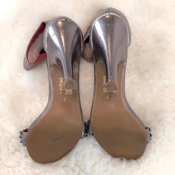Jeffrey Campbell Hough Bronze Silver Leather Heels - Picture 9 of 11